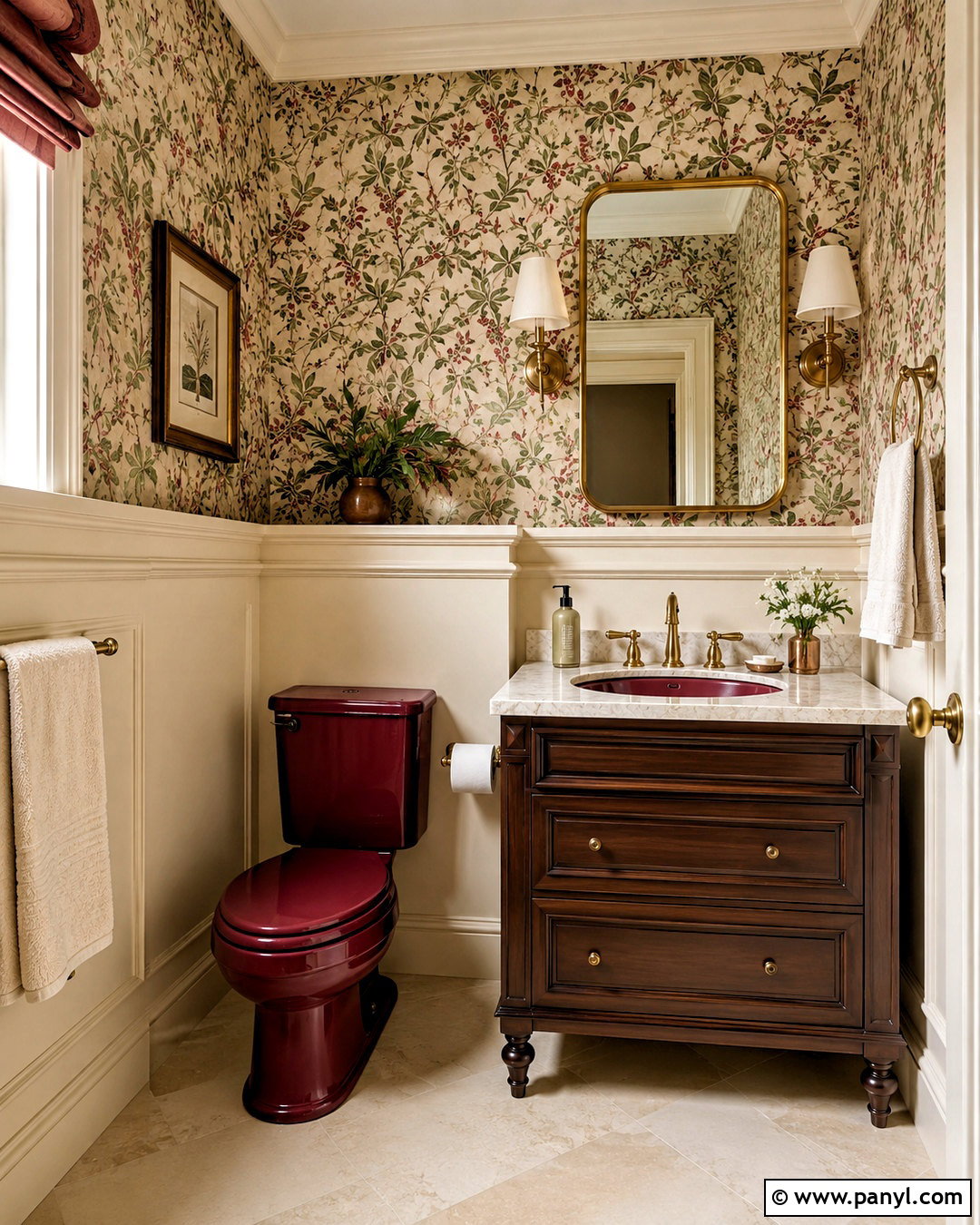 Burgundy Toilet Bathroom - 35 Toilet Color Ideas