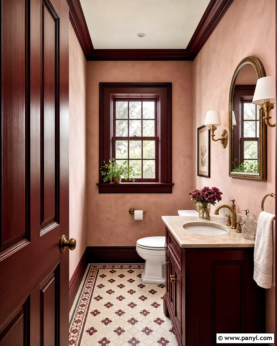 Burgundy Trim - 20 trim colors interior ideas