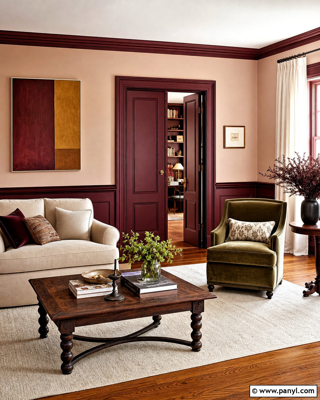 Burgundy Trim And Matching Doors - 20 dark trim and doors interior ideas