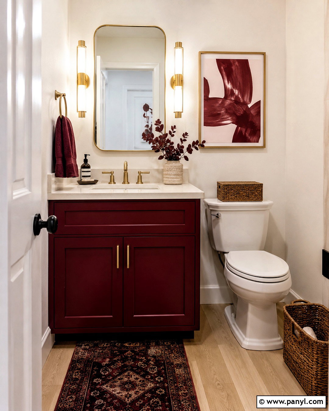 Burgundy Vanity Powder Room - 20 burgundy powder room ideas