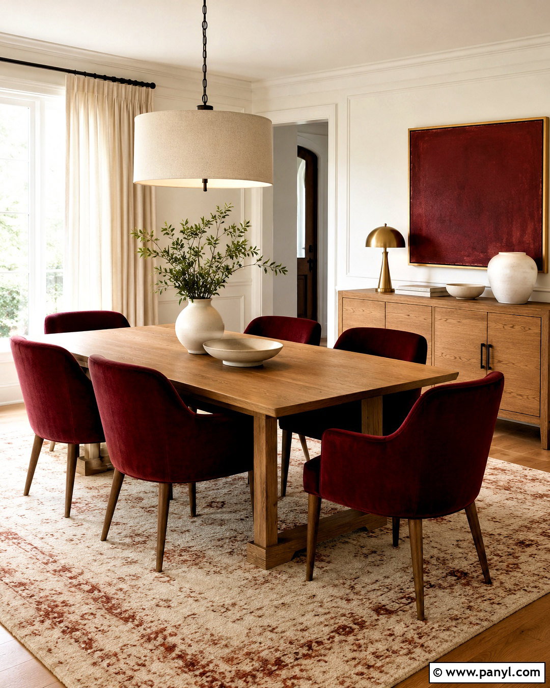 Burgundy Velvet Dining Chairs - 20 burgundy dining room ideas