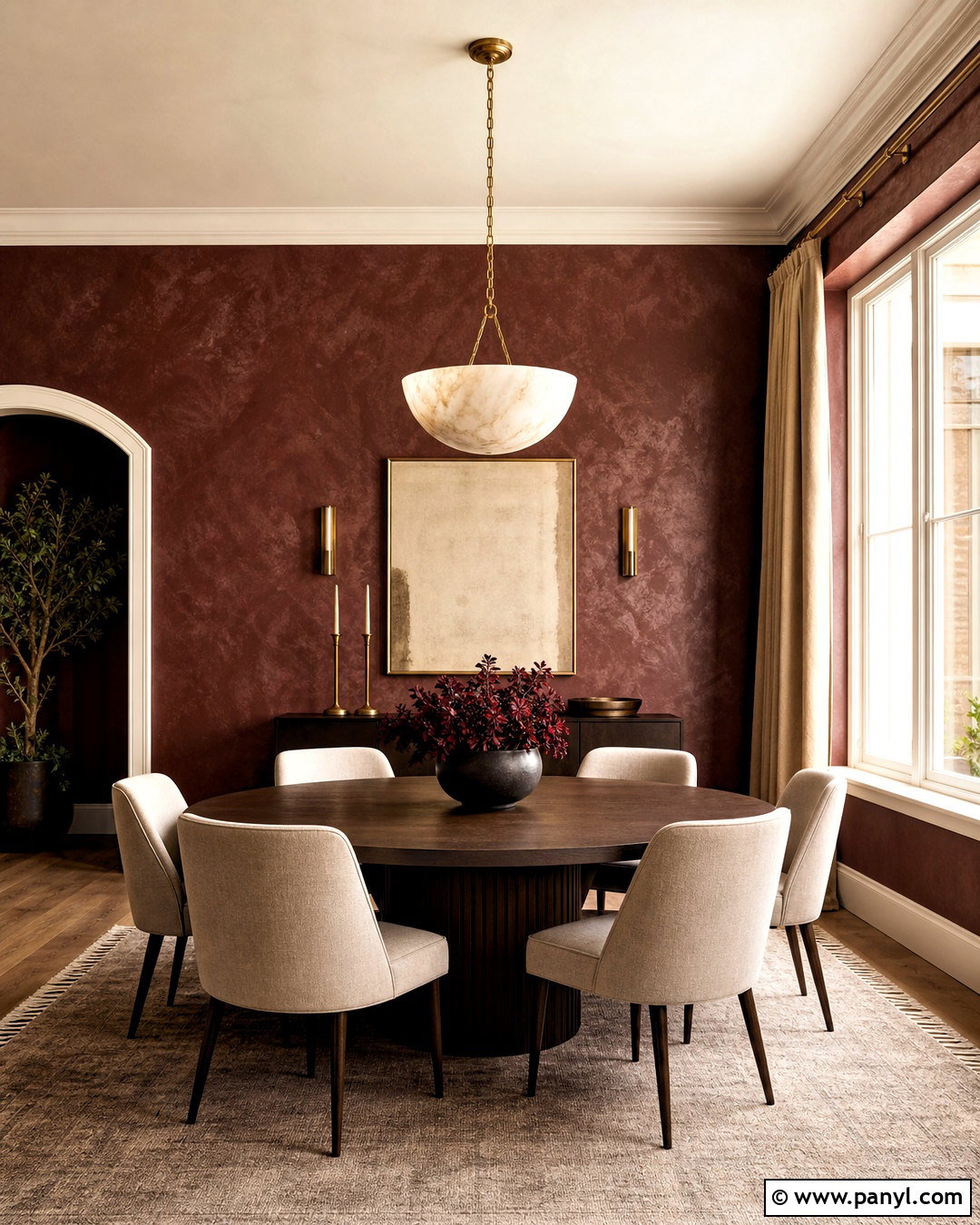 Burgundy Venetian Plaster Dining Room - 20 venetian plaster walls