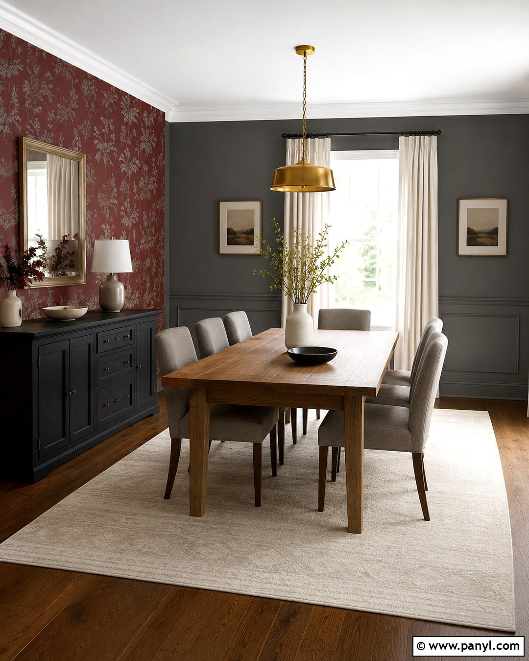 Burgundy Wallpaper With Grey Painted Walls - 20 burgundy and grey walls
