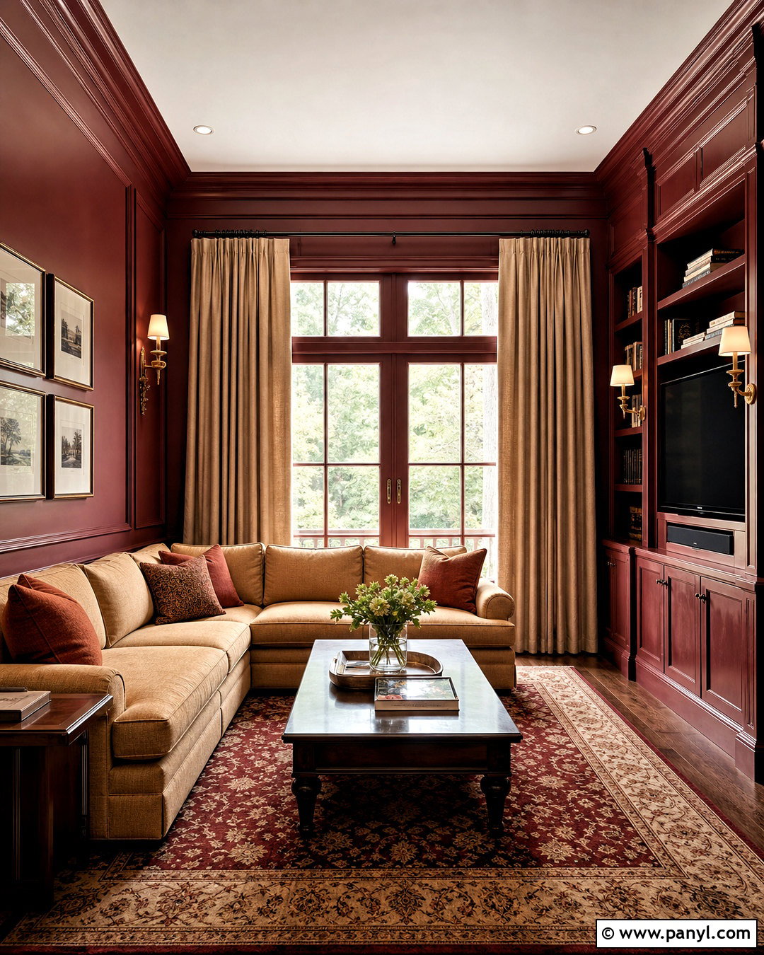 Burgundy Walls And Trim - 20 monochromatic walls and trim ideas