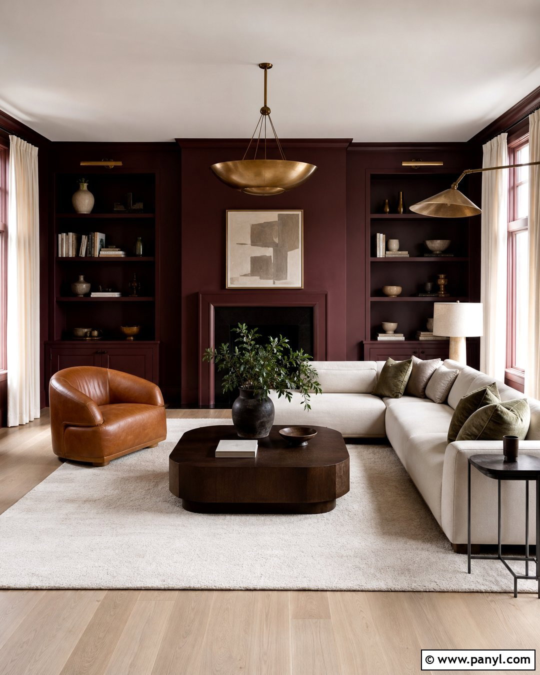 Burgundy Walls With Light Oak Floors - 25 Wall Floor Color Combination Ideas