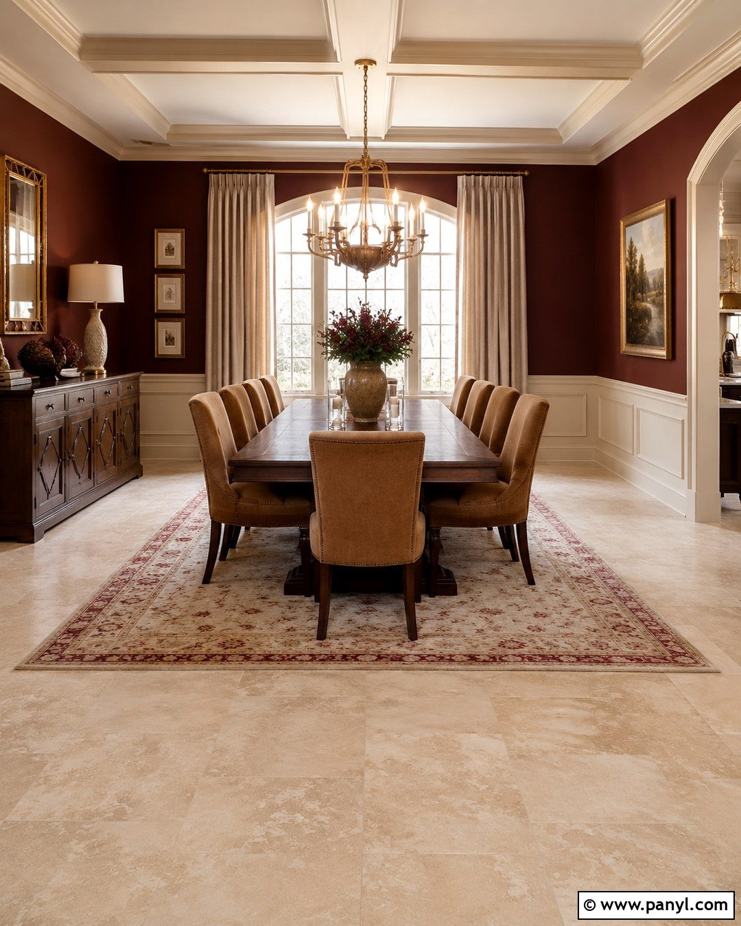 Burgundy With Beige Tile - 20 Colors That Go With Beige Tile Ideas