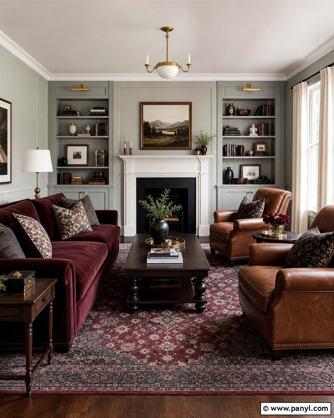 Burgundy With Gray Walls - 35 Accent Colors With Gray Walls