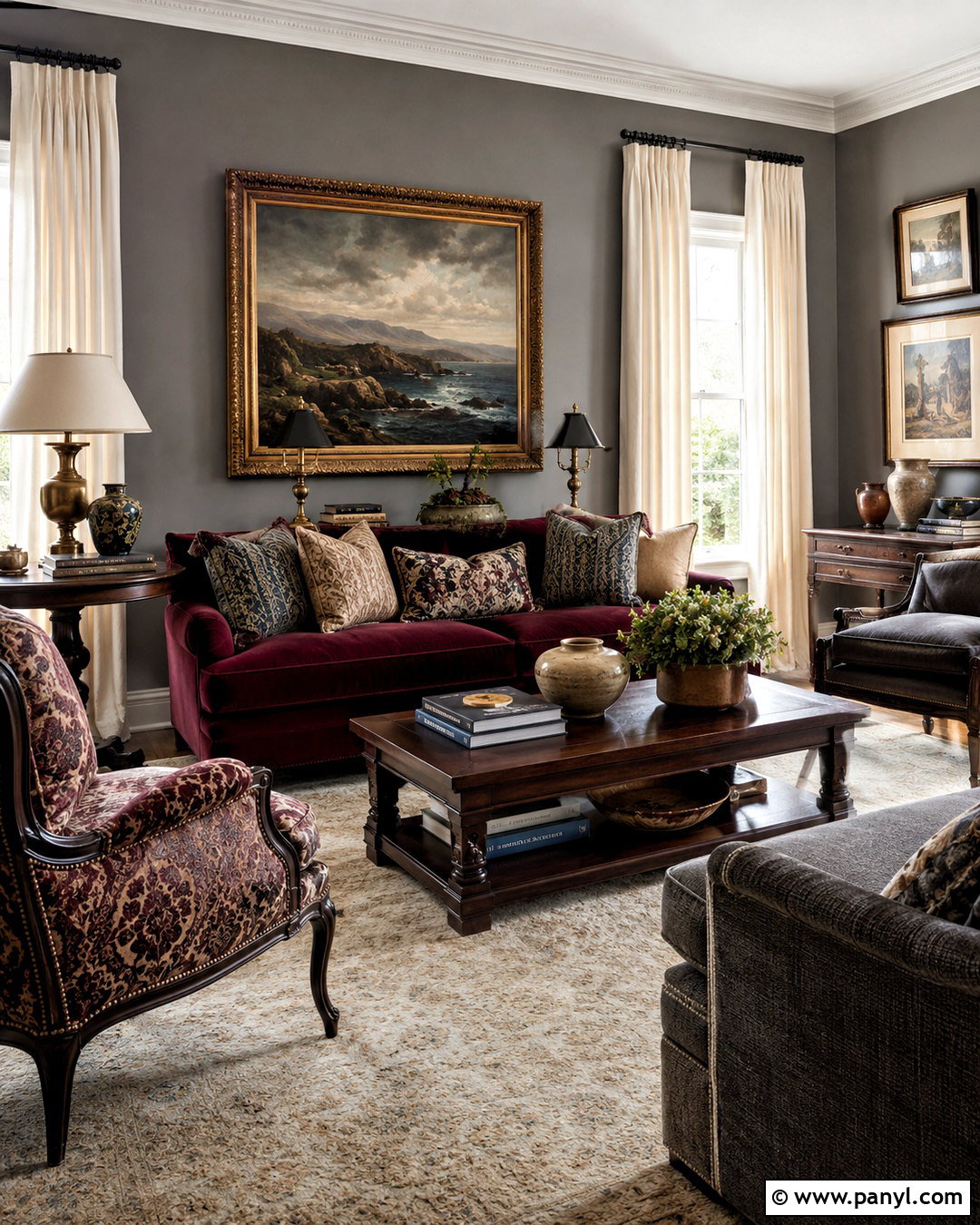 Burgundy With Gray Walls - 20 What Goes With Gray Walls