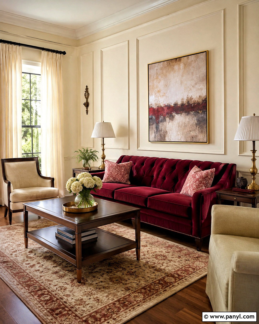 Burgundy With Magnolia Walls - 20 What Colour Goes With Magnolia Walls
