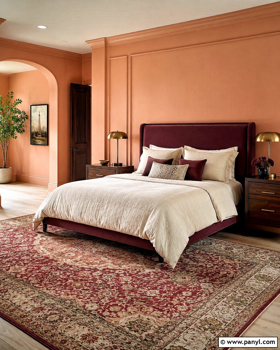 Burgundy With Peach Walls - 20 What Colours Go With Peach Walls