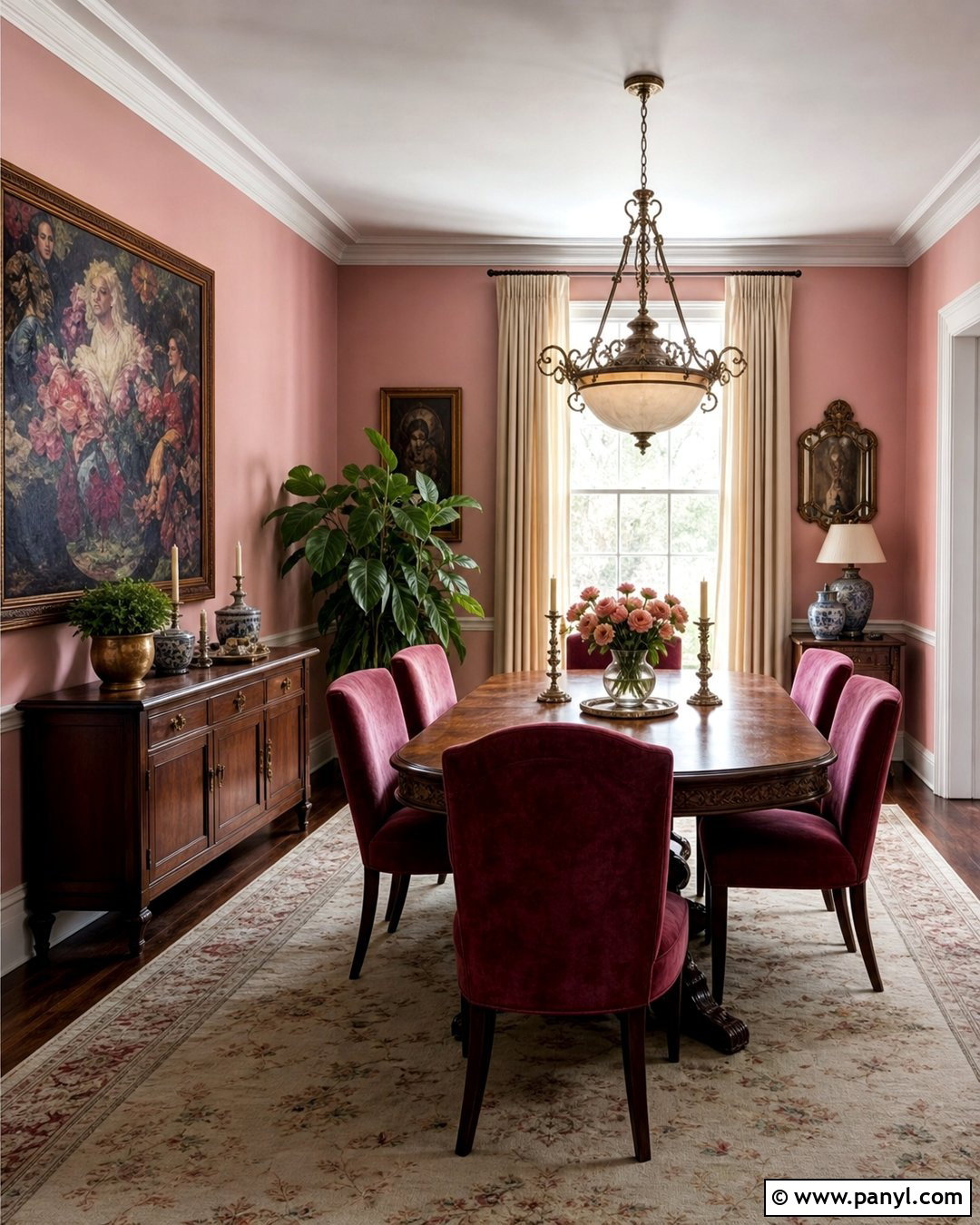 Burgundy With Pink Walls - 20 Colours That Go With Pink Walls
