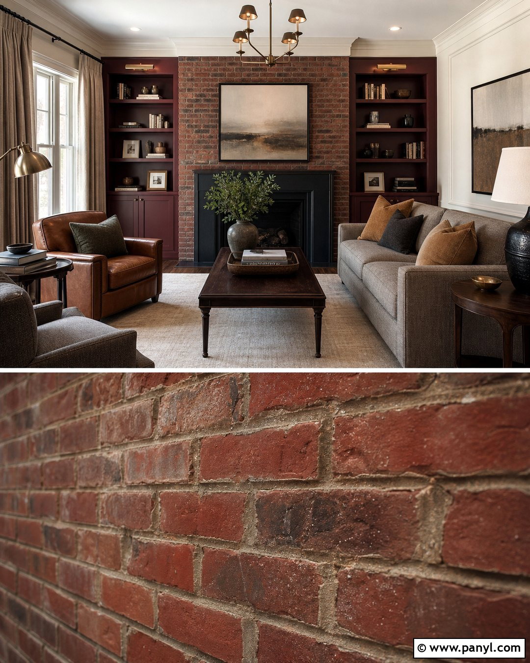 Burgundy With Red Brick Wall - 20 Brick Wall Color Matching Ideas