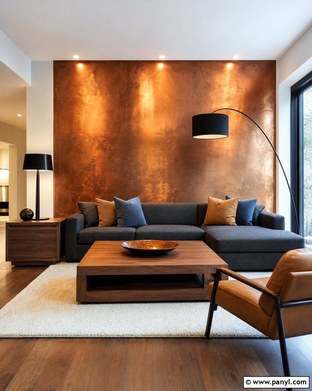 Burnished Copper Accent Wall - 25 Copper Wall Color Ideas