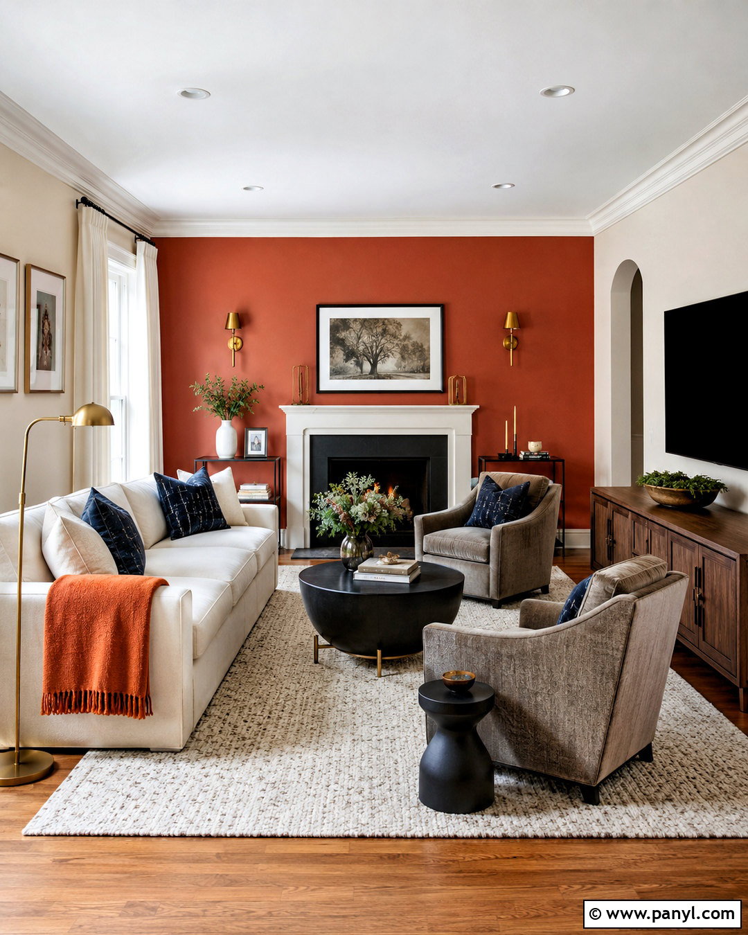 Burnt Orange Accent Wall - 20 Warm Orange Wall Color Ideas