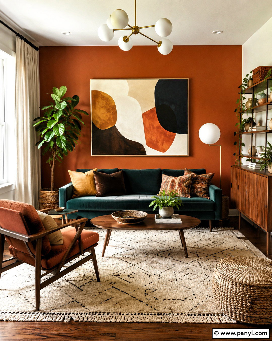 Burnt Orange Accent Wall - 20 living room accent wall paint colors