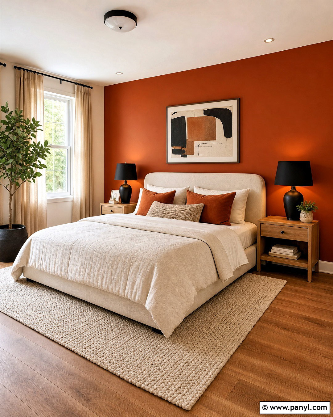 Burnt Orange Accent Wall Bedroom - 20 orange accent wall bedroom ideas