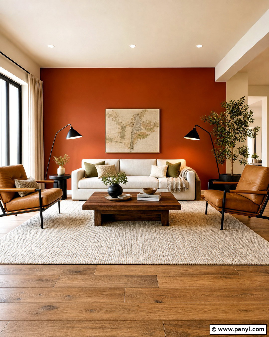 Burnt Orange Accent Wall Living Room - 20 orange accent wall living room ideas