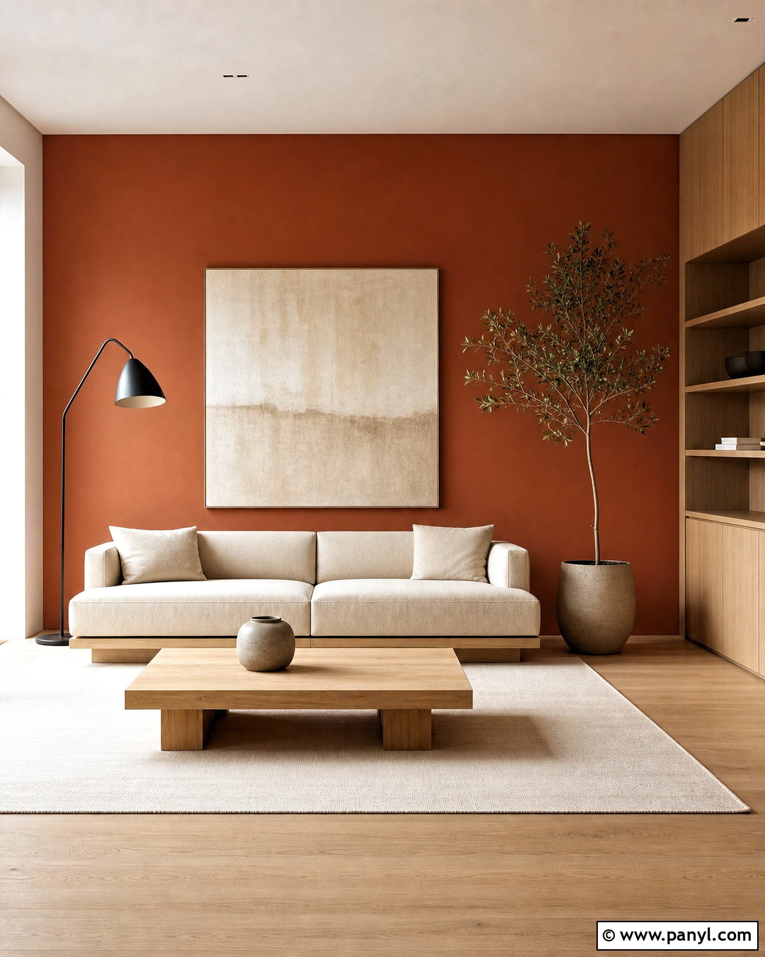 Burnt Orange Accent Wall Minimalist Living Room - 20 burnt orange accent wall living room ideas