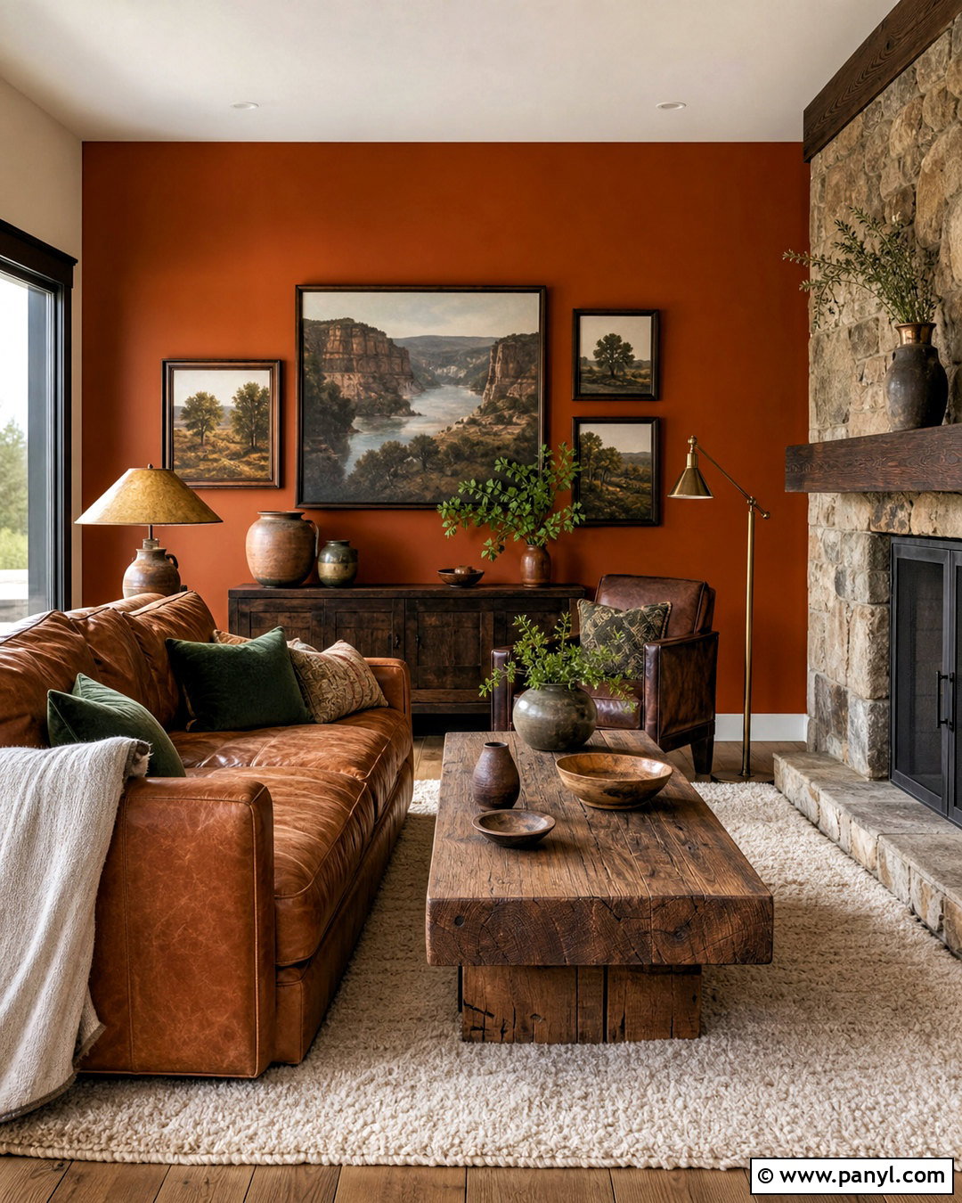 Burnt Orange Accent Wall Rustic Living Room - 20 burnt orange accent wall living room ideas