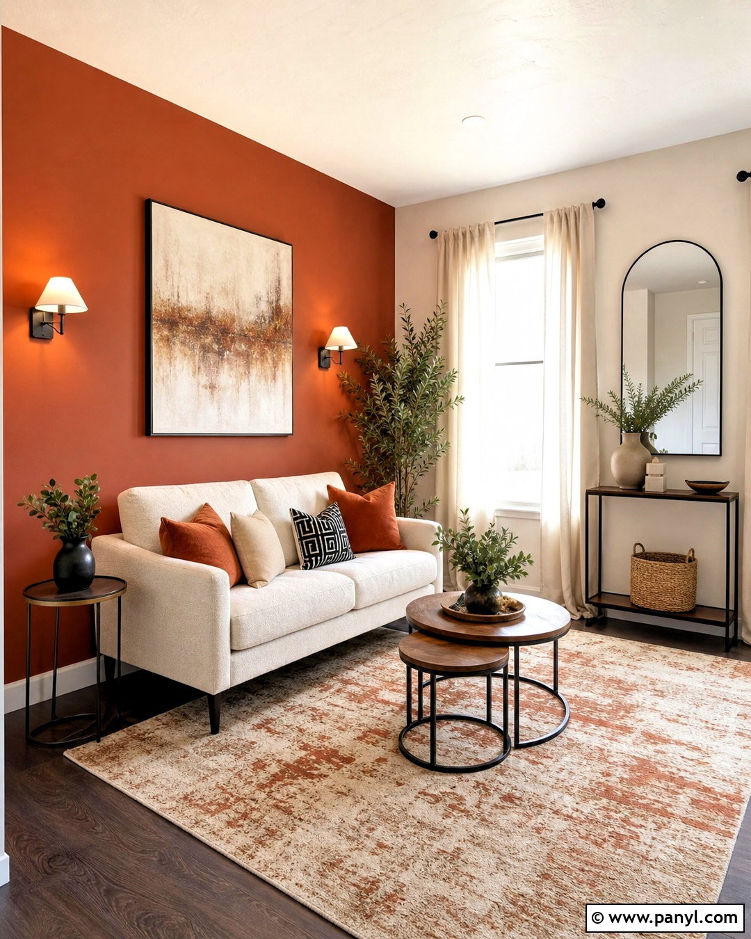 Burnt Orange Accent Wall Small Living Room - 20 burnt orange accent wall living room ideas