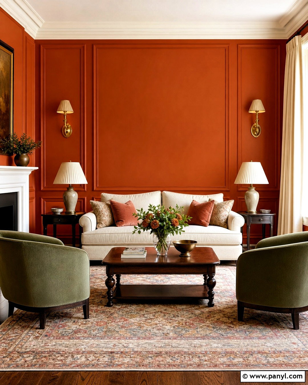 Burnt Orange Accent Wall With Molding - 20 burnt orange accent wall living room ideas
