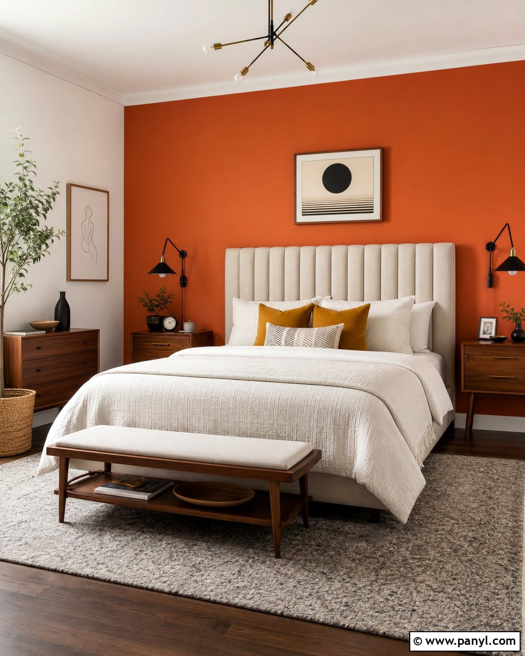Burnt Orange Accent Wall - 20 Accent Wall Colors That Go With Beige Ideas