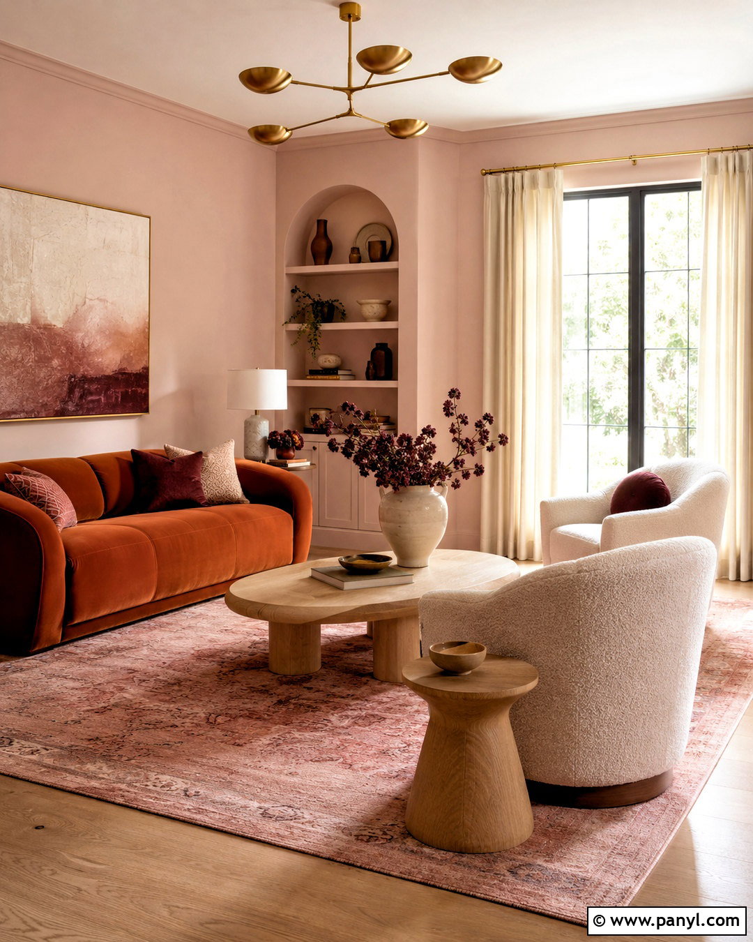 Burnt Orange And Blush Pink Sitting Room - 20 burnt orange color scheme ideas