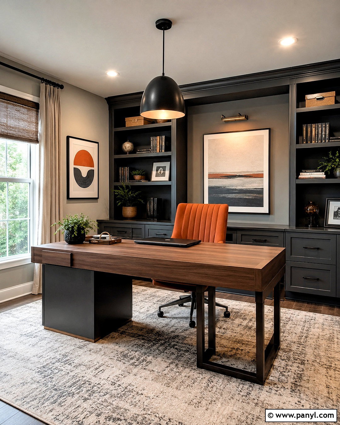 Burnt Orange And Charcoal Home Office - 20 burnt orange color scheme ideas