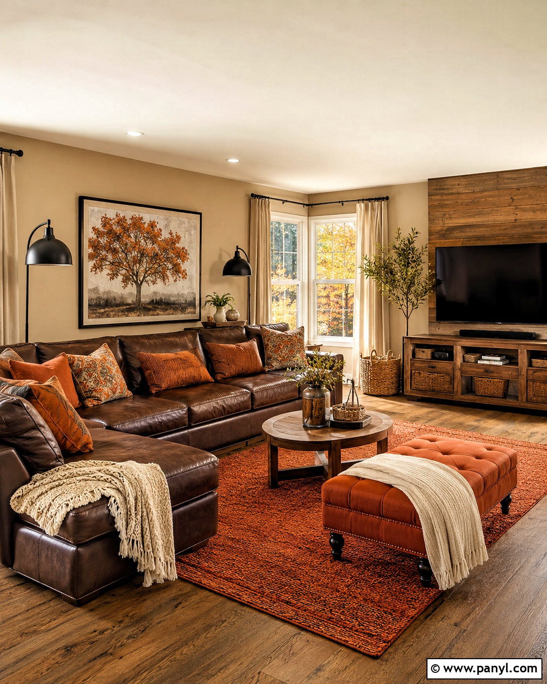 Burnt Orange And Chocolate Brown Family Room - 20 burnt orange color scheme ideas