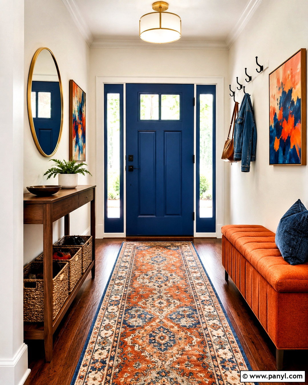 Burnt Orange And Cobalt Blue Entryway - 20 burnt orange color scheme ideas