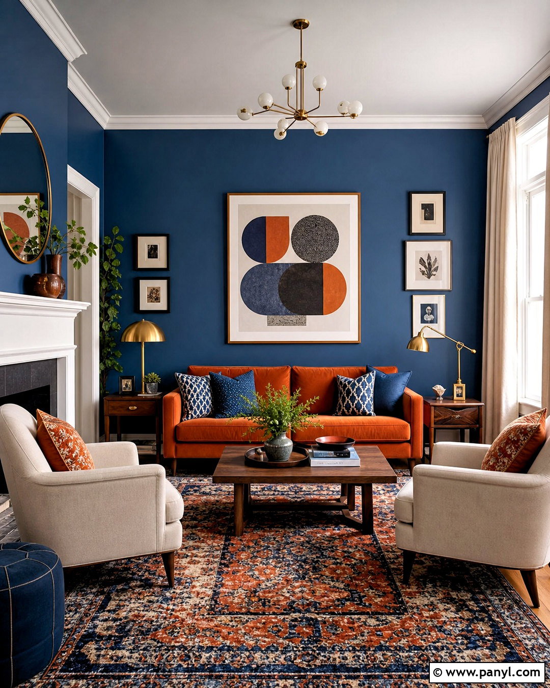 Burnt Orange And Deep Blue Room Colour Combination - 20 room colour combination ideas