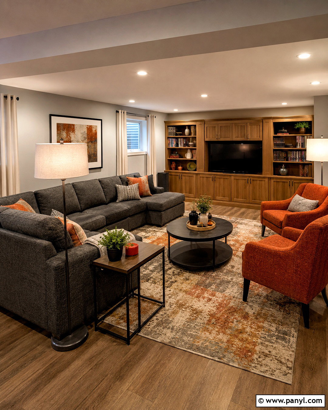 Burnt Orange And Gray Basement - 20 colors that compliment gray ideas
