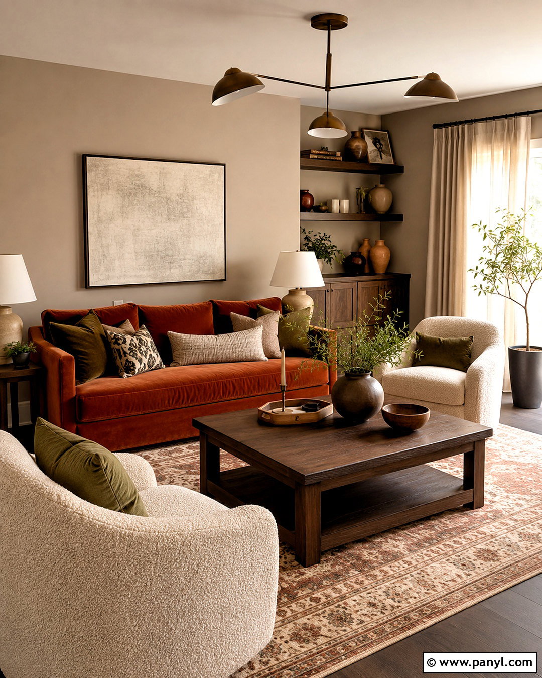 Burnt Orange And Greige Living Room - 20 cozy living room warm colors