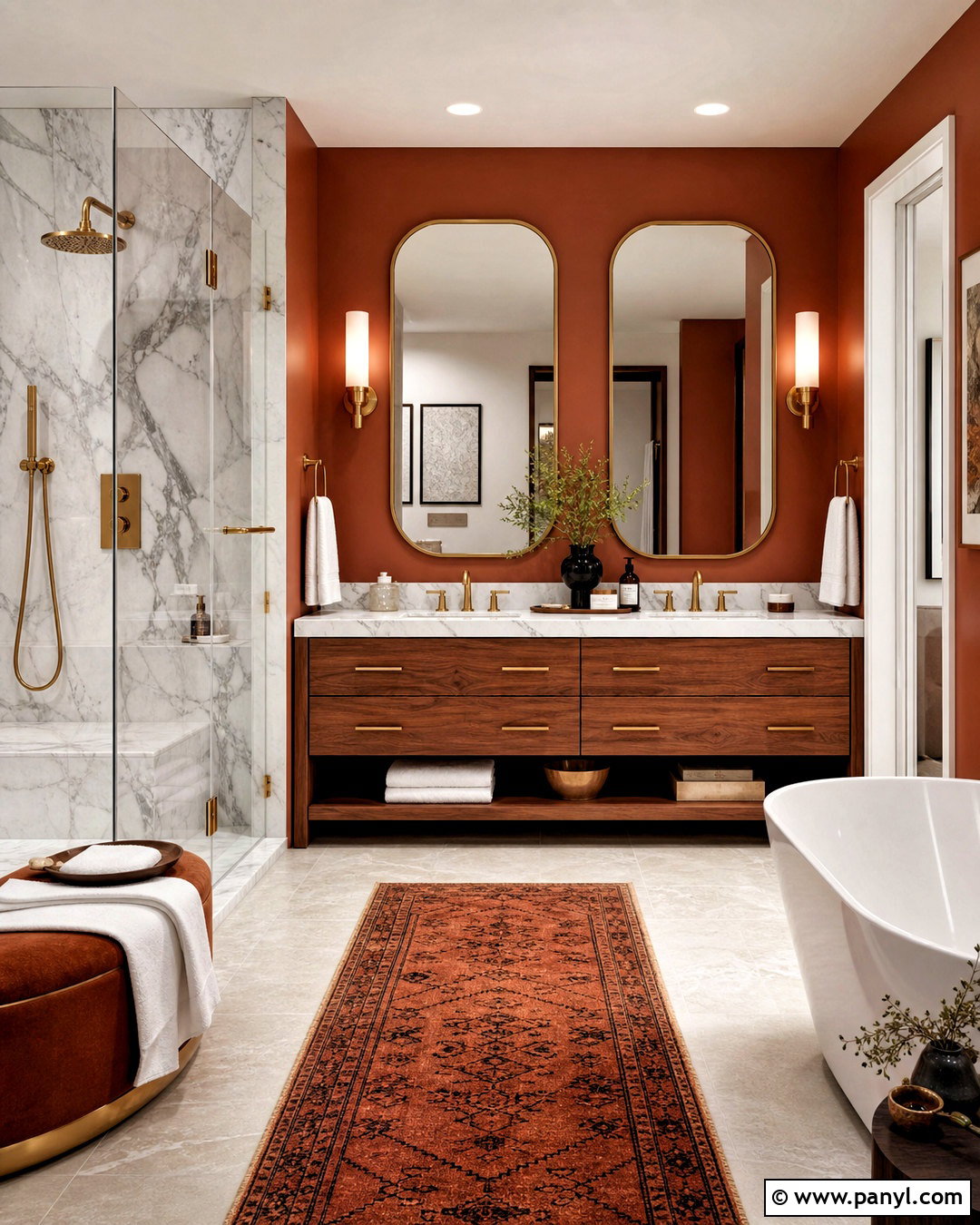 Burnt Orange And Marble Bathroom - 20 burnt orange bathroom ideas