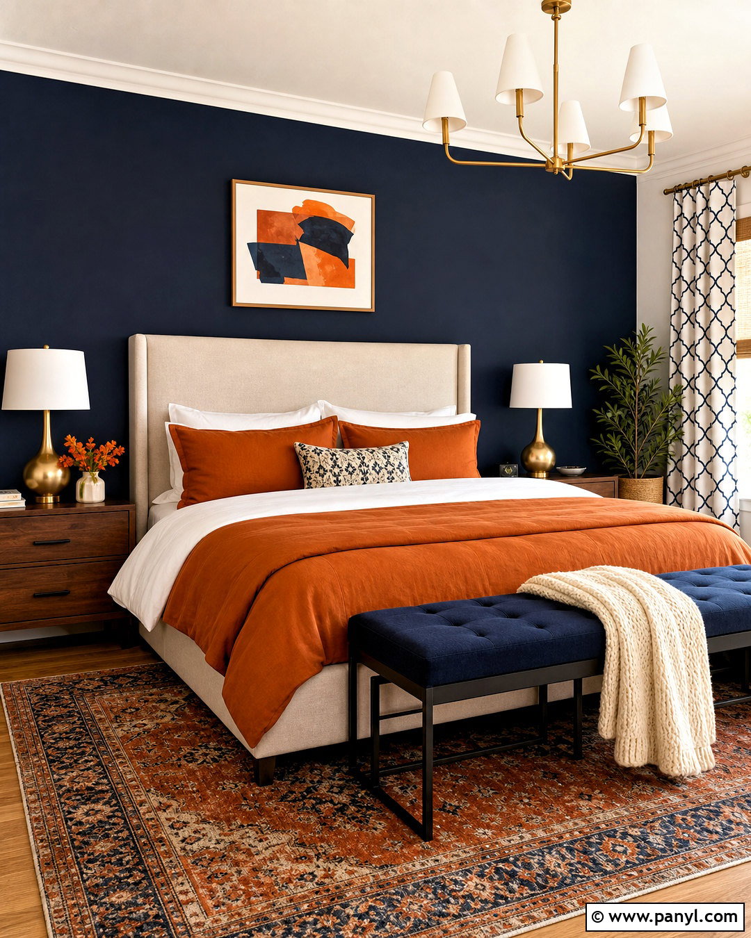 Burnt Orange And Navy Bedroom - 20 burnt orange color palette ideas