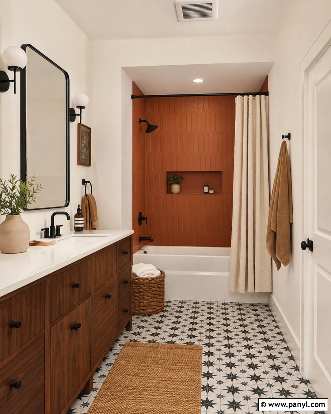 Burnt Orange Bathroom Accent Wall - 30 Accent Wall Bathroom Painted Ideas
