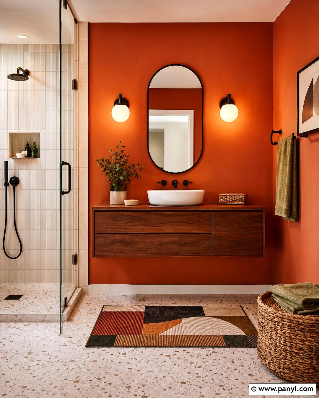 Burnt Orange Bathroom Walls - 20 Fun Bathroom Wall Colors