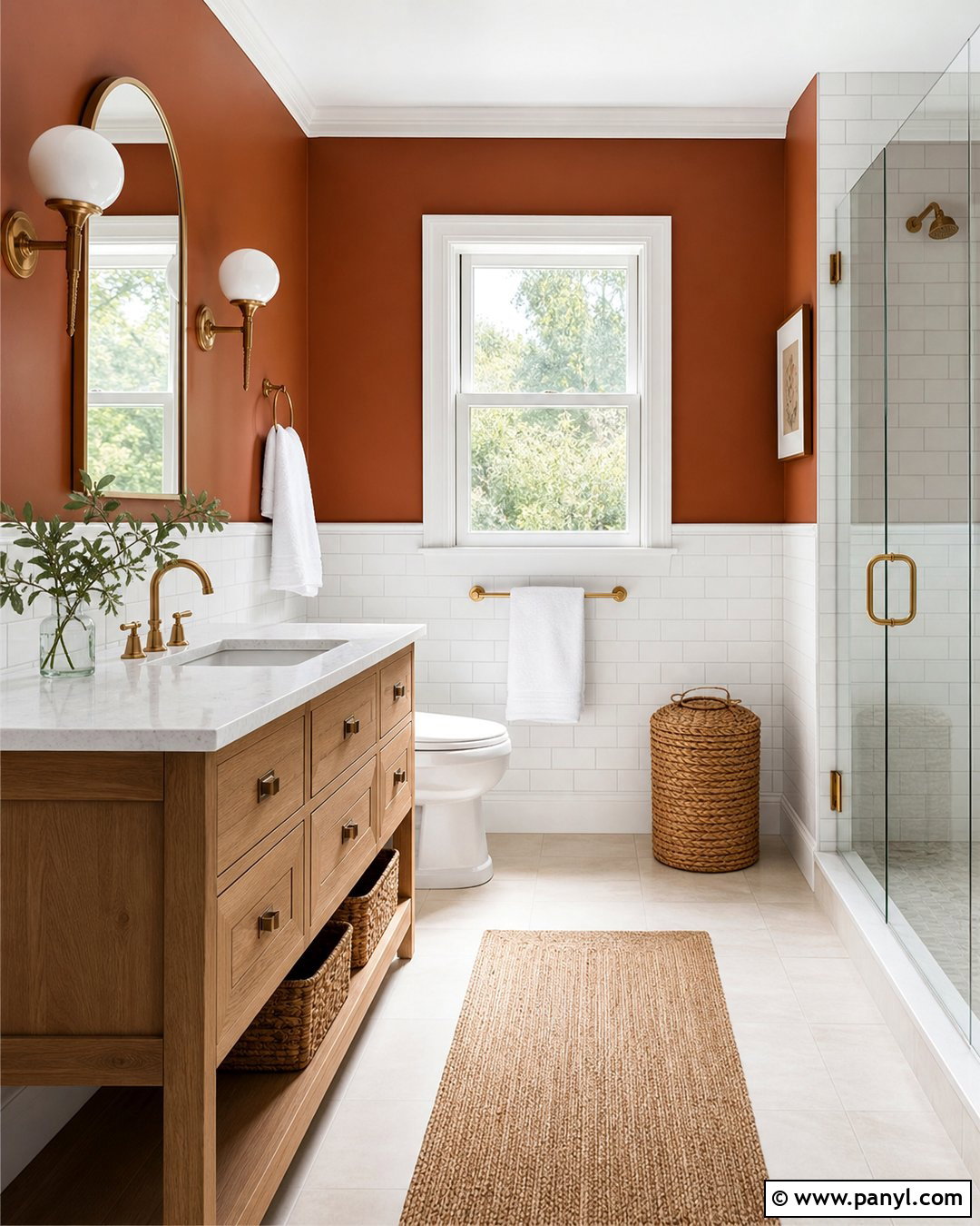Burnt Orange Bathroom Walls With White Tile - 30 Orange Bathroom Walls