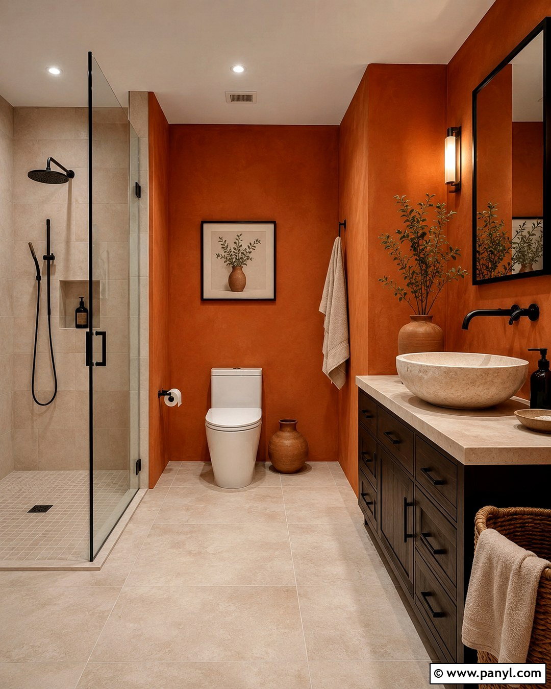 Burnt Orange Bathroom Walls - 20 Colorful Bathroom Walls