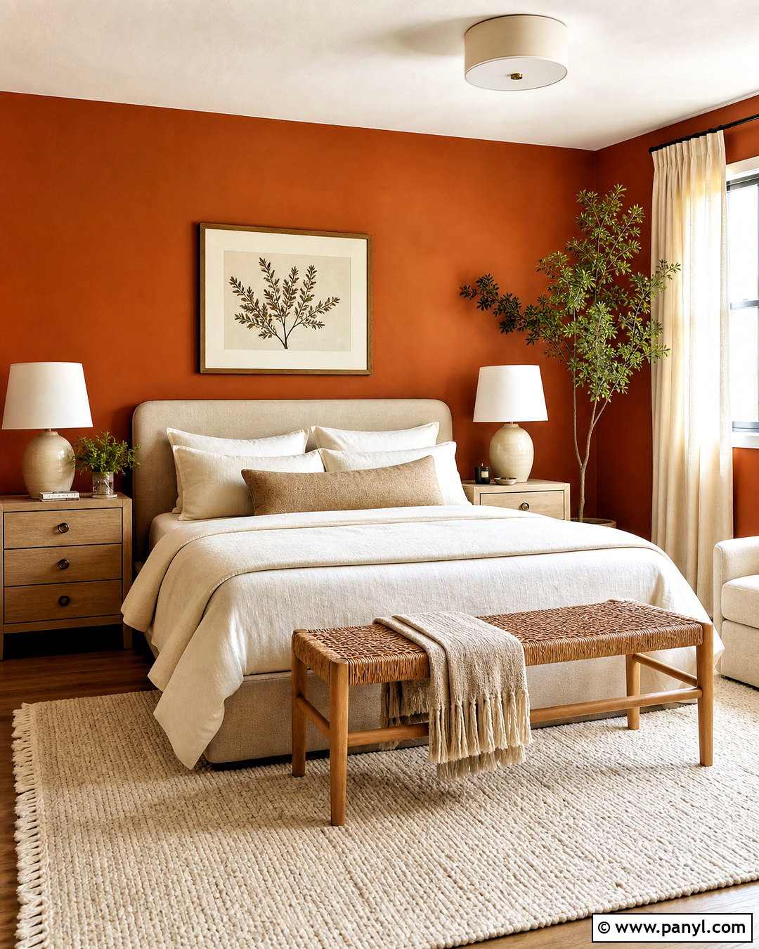 Burnt Orange Bedroom Walls With Cream Bedding - 20 burnt orange bedroom walls