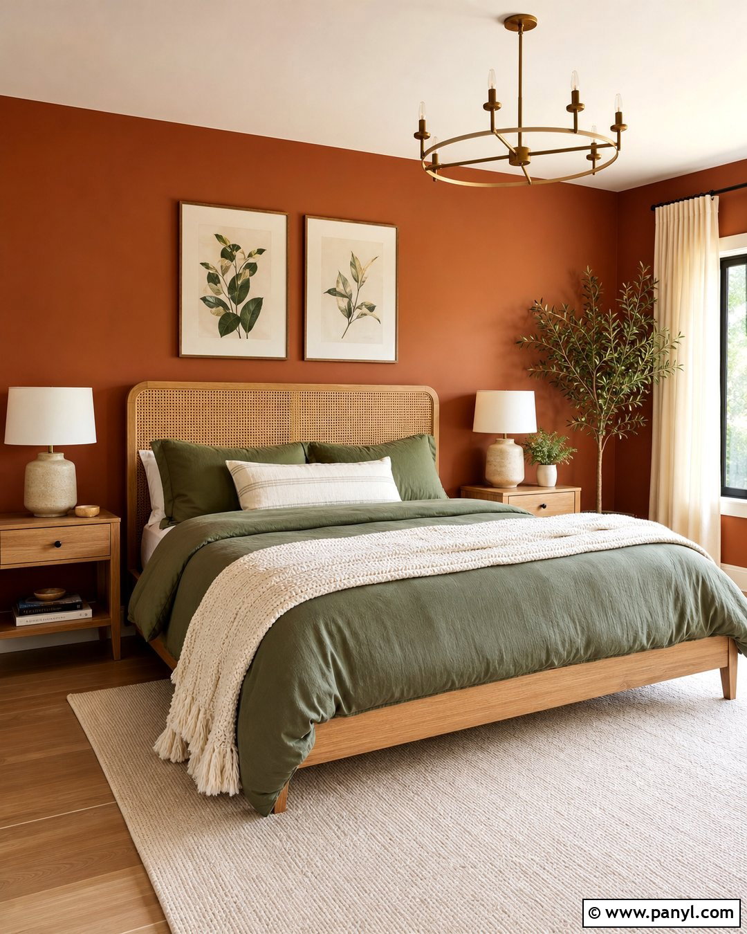 Burnt Orange Bedroom With Sage Green - 35 burnt orange walls