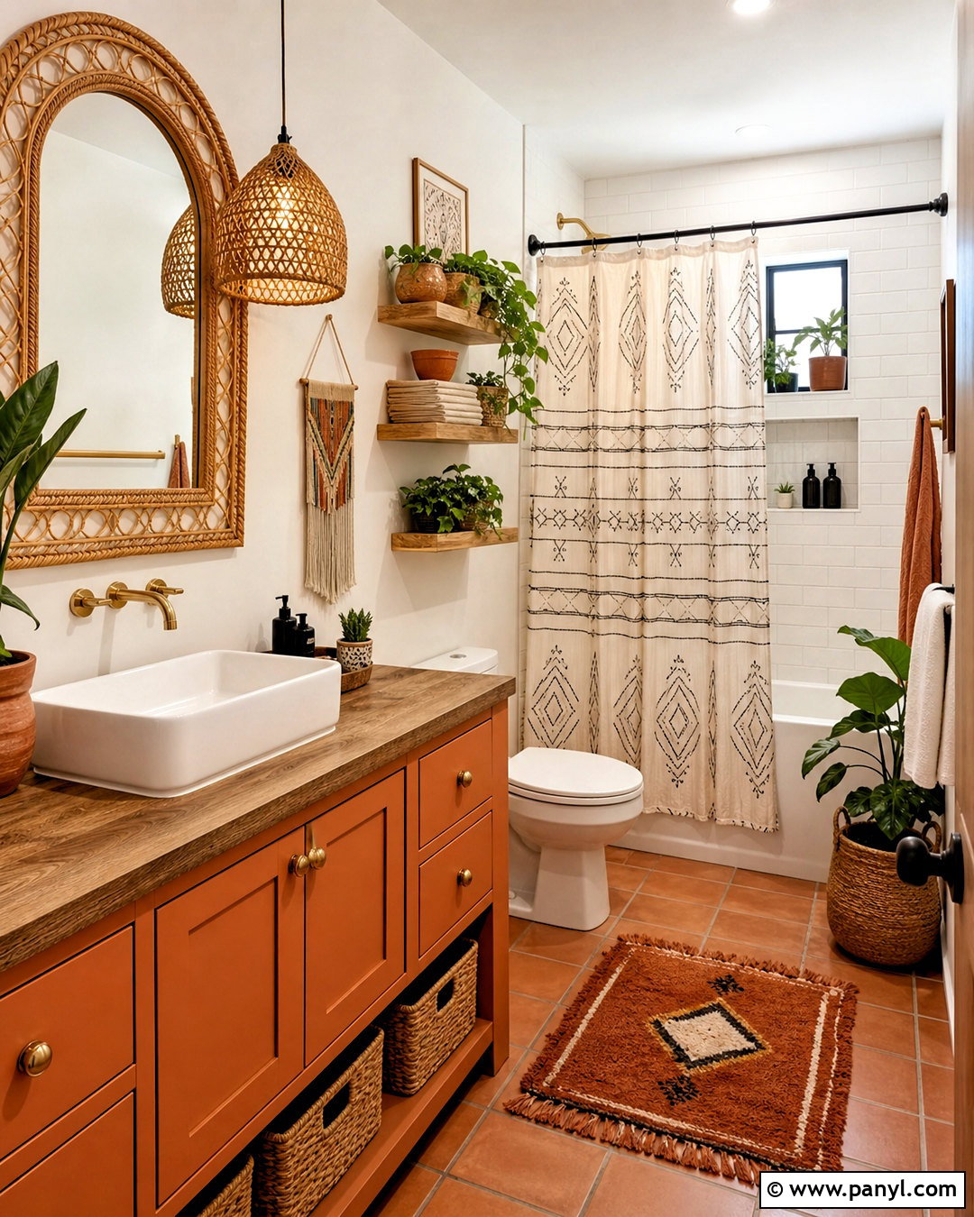 Burnt Orange Boho Bathroom - 20 burnt orange bathroom ideas