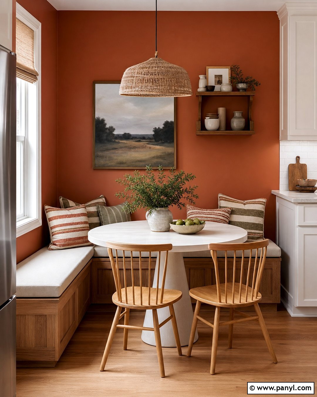 Burnt Orange Breakfast Nook - 35 burnt orange walls