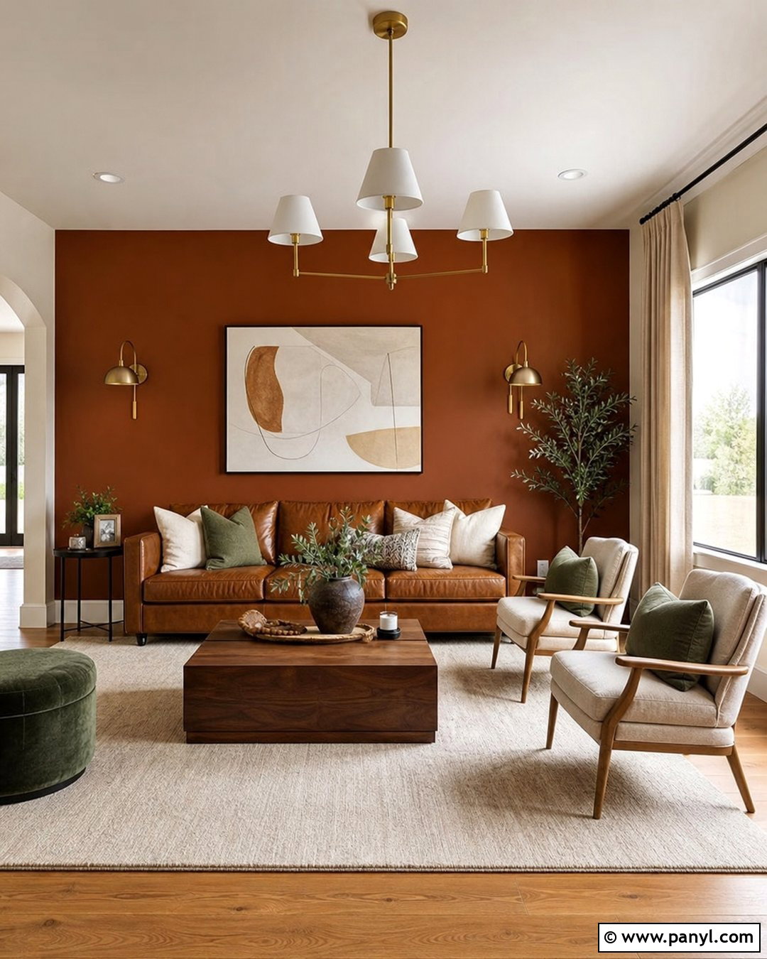 Burnt Orange Brown Living Room Wall - 20 Orange Brown Wall Ideas