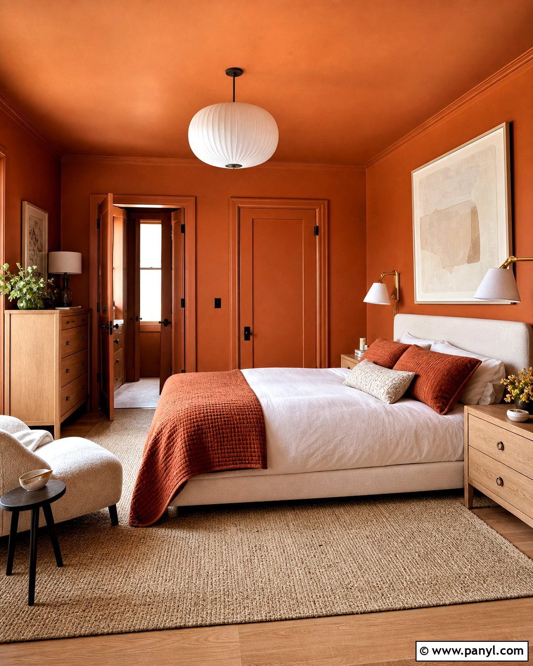 Burnt Orange Color Drenched Bedroom - 20 burnt orange bedroom walls