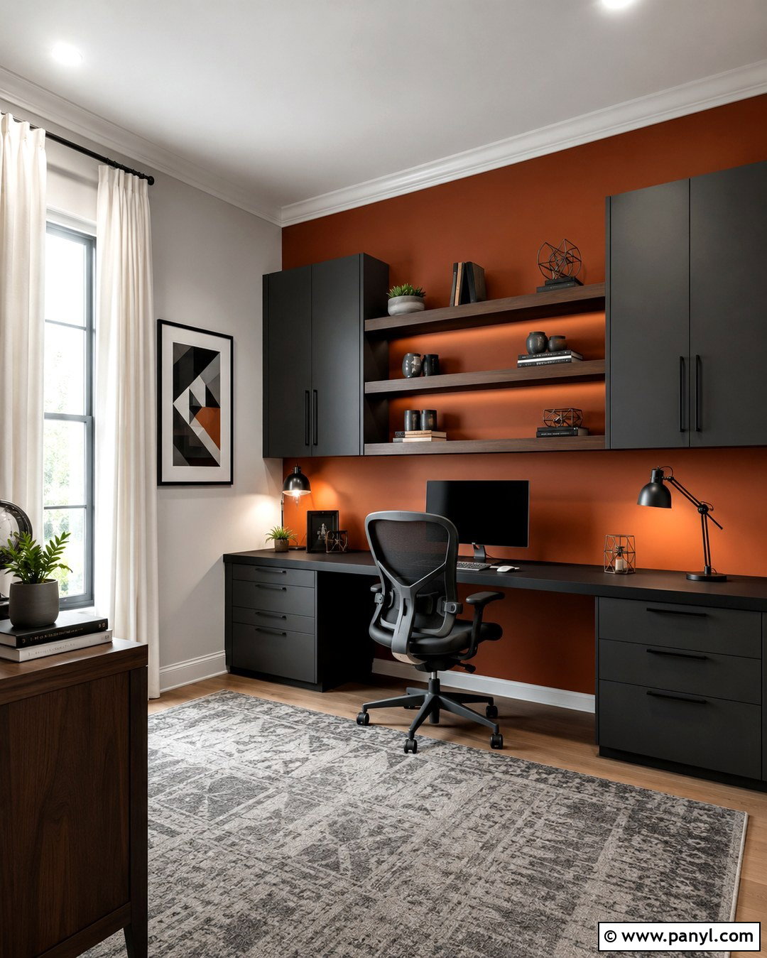 Burnt Orange Computer Room - 20 Computer Room Wall Color Ideas