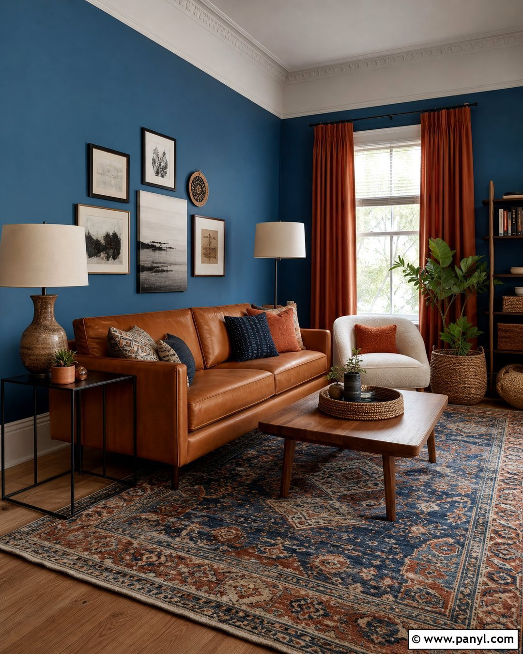 Burnt Orange Curtains With Blue Walls - 20 Blue Wall With Curtains