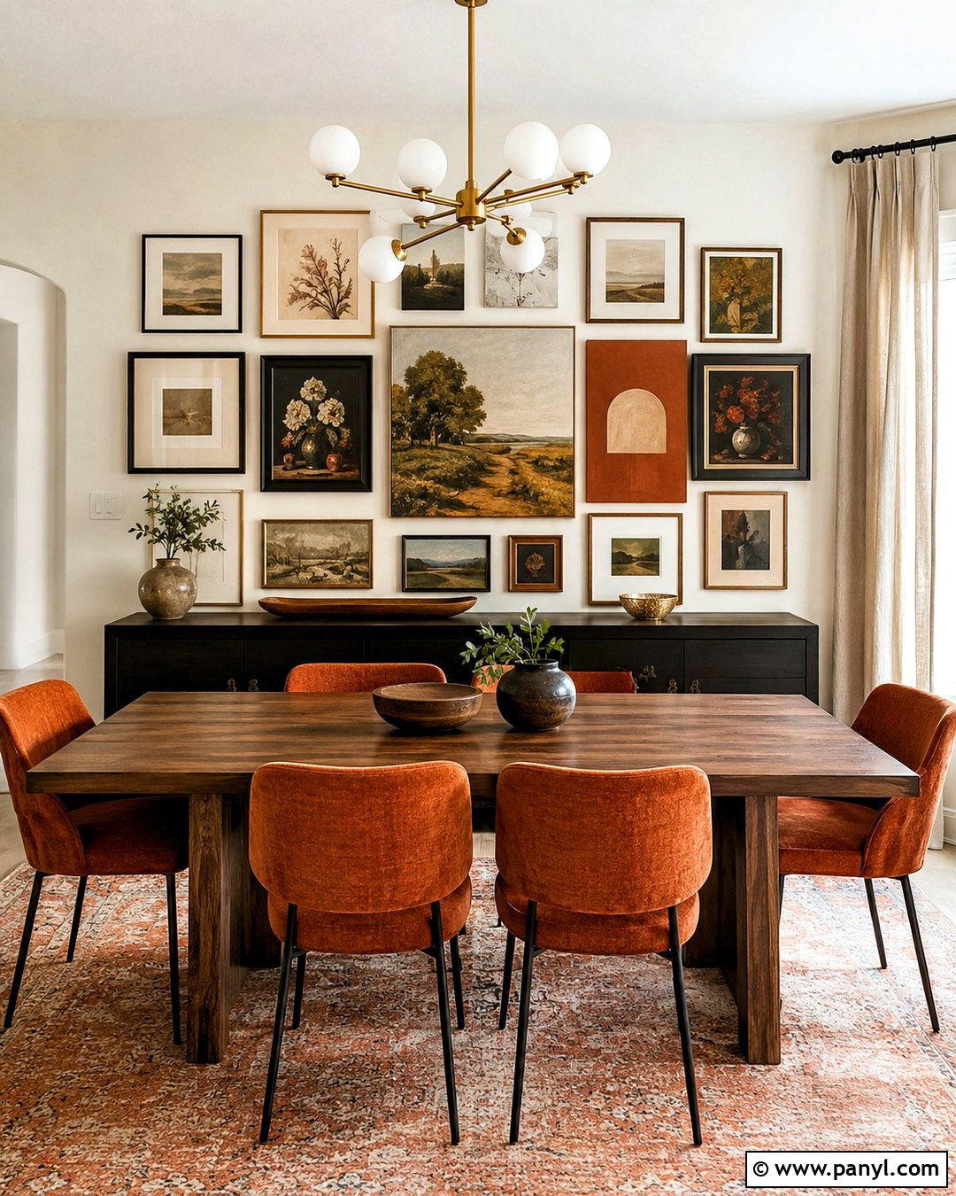 Burnt Orange Dining Room Gallery Wall - 20 burnt orange dining room ideas