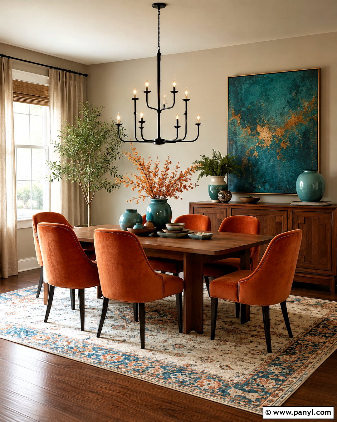 Burnt Orange Dining Room With Teal Accents - 20 burnt orange dining room ideas
