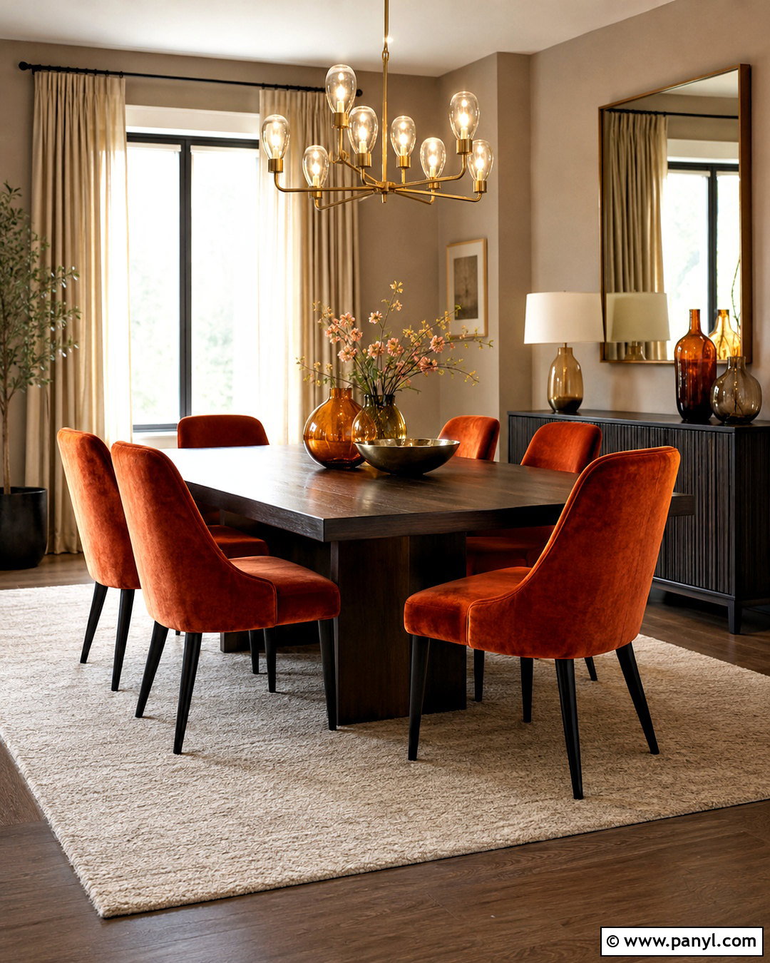 Burnt Orange Dining Room With Velvet Chairs - 20 burnt orange dining room ideas
